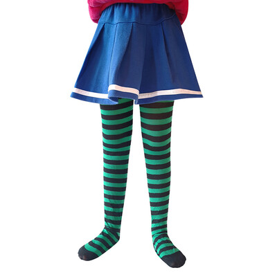 Tailored 6-8year-old Girls Festival Christmas Stripe Printed Pantyhose Stockings