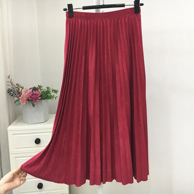 Autumn Winter 2019 Women Pleated Skirt Elastic High Waist Long Skirts Casual Vintage A-line Suede Party Skirt Ladies Black Pink
Autumn Winter 2019 Women Pleated Skirt Elastic High Waist Long Skirts Casual Vintage A-line Suede Party Skirt Ladies Black Pink