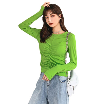 Women Autumn Long Sleeve Fashion Slim Top Round Collar Solid Color Casual Simple Wild T-Shirt
Women Autumn Long Sleeve Fashion Slim Top Round Collar Solid Color Casual Simple Wild T-Shirt
