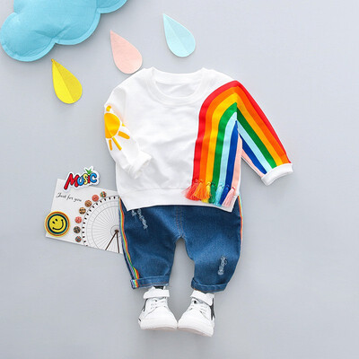 Newborn Baby Kids Boys Girls Clothes Sets Sun Rainbow T-Shirt Sweatshirt Jeans 2PCS Casual Childrens Clothing
Newborn Baby Kids Boys Girls Clothes Sets Sun Rainbow T-Shirt Sweatshirt Jeans 2PCS Casual Childrens Clothing