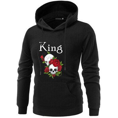 New Arrival King And Queen Skull Printed Hoodie Casual Long Sleeve Couple Hooded Sweatshirts Best Gift For Your Lovers 
New Arrival King And Queen Skull Printed Hoodie Casual Long Sleeve Couple Hooded Sweatshirts Best Gift For Your Lovers