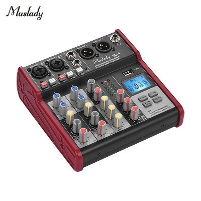 Muslady SL-4 Compact Size 4-Channel Mixing Console Mixer 2-band EQ Built-in 48V Phantom Power Supports BT Connection USB MP3 Playe
Muslady SL-4 Compact Size 4-Channel Mixing Console Mixer 2-band EQ Built-in 48V Phantom Power Supports BT Connection USB MP3 Playe