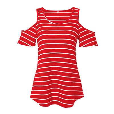 2019 Women Summer Short Sleeve Sexy Off Shoulder T-Shirt Women Casual Tops Female Fashion O-Neck Striped T Shirt feminino camisa
2019 Women Summer Short Sleeve Sexy Off Shoulder T-Shirt Women Casual Tops Female Fashion O-Neck Striped T Shirt feminino camisa