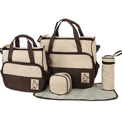 Diaper Tote Bag 5 pcs Nappy Bag Set Water-proof Large Capacity Travel Handbag Shoulder Bag Include Changing Pad Fashion Dotted Uni
Diaper Tote Bag 5 pcs Nappy Bag Set Water-proof Large Capacity Travel Handbag Shoulder Bag Include Changing Pad Fashion Dotted Uni