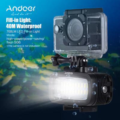 Andoer High Power 700LM Diving Video Fill-in Light LED Lighting Lamp Waterproof 40M 1200mAh Built-in Rechargeable Battery with Di
Andoer High Power 700LM Diving Video Fill-in Light LED Lighting Lamp Waterproof 40M 1200mAh Built-in Rechargeable Battery with Di