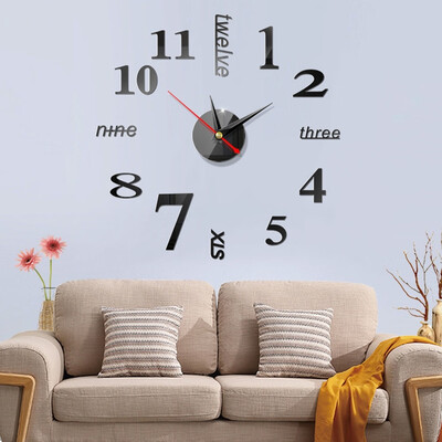 Large Wall Clock Modern Design 3D Wall Sticker Clock Silent Home Decor Living Room Quartz Horloge
Large Wall Clock Modern Design 3D Wall Sticker Clock Silent Home Decor Living Room Quartz Horloge