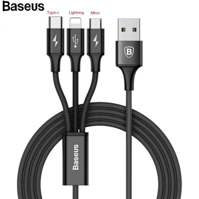 Baseus 3 in 1 USB Cable For Iphone X 8 7Micro USB Type-c Data Charger Cable for Samsung S9 S7 S6 Hua wei XiaoMi
Baseus 3 in 1 USB Cable For Iphone X 8 7Micro USB Type-c Data Charger Cable for Samsung S9 S7 S6 Hua wei XiaoMi