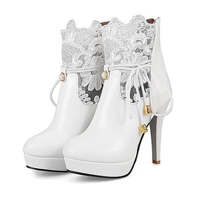 IDIFU Womens Sexy Lace Splicing Bow Stiletto High Heel Platform Short Boots Round Toe Back Zipper Ankle Booties
IDIFU Womens Sexy Lace Splicing Bow Stiletto High Heel Platform Short Boots Round Toe Back Zipper Ankle Booties