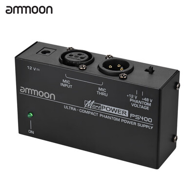 ammoon Ultra-compact Condenser Microphone Phantom Power Supply 12V 48V Selectable with Power Adapter
ammoon Ultra-compact Condenser Microphone Phantom Power Supply 12V 48V Selectable with Power Adapter