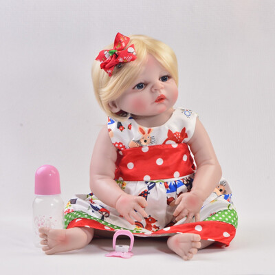 Hot Sale 23 IN Reborn Baby Dolls with Mohair or Synthetic Hair Dressed Pink Skirt Lifelike Full Silicone Dolls Xmas Girl Gifts
Hot Sale 23 IN Reborn Baby Dolls with Mohair or Synthetic Hair Dressed Pink Skirt Lifelike Full Silicone Dolls Xmas Girl Gifts