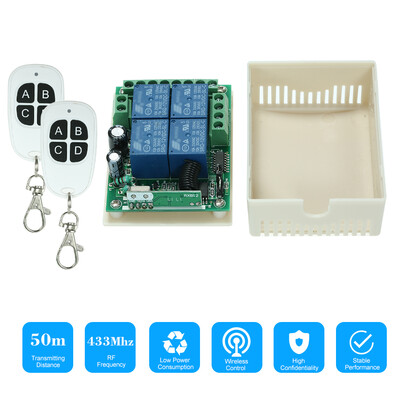 433Mhz DC 12V 4CH Universal Relay Wireless RF Remote Control Switch Receiver Module&5PCS 4 Key RF 433 Mhz Transmitter Fixed Co
433Mhz DC 12V 4CH Universal Relay Wireless RF Remote Control Switch Receiver Module&5PCS 4 Key RF 433 Mhz Transmitter Fixed Co
