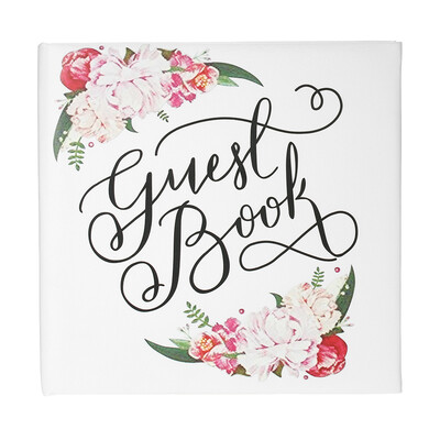 72-Pages White Floral Satin Cover Wedding Guest Book Hardcover Double-Sided Wedding Guestbook
72-Pages White Floral Satin Cover Wedding Guest Book Hardcover Double-Sided Wedding Guestbook