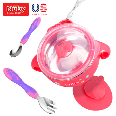 Nuby childrens cutlery set newborn insulation bowl baby stainless steel cutlery baby food bowl suction cup bowl fork spoon - three sets of pink
Nuby childrens cutlery set newborn insulation bowl baby stainless steel cutlery baby food bowl suction cup bowl fork spoon - three sets of pink