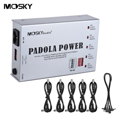 MOSKY 5 Isolated Outputs Guitar Effect Power Supply Station for DC 9V 12V 18V Effects with Short Circuit Protection
MOSKY 5 Isolated Outputs Guitar Effect Power Supply Station for DC 9V 12V 18V Effects with Short Circuit Protection