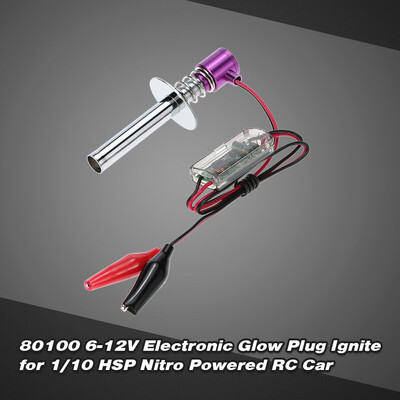 80100 6-12V Electronic Glow Plug Igniter with Alligator Clip for 110 HSP Nitro Powered RC Car
80100 6-12V Electronic Glow Plug Igniter with Alligator Clip for 110 HSP Nitro Powered RC Car