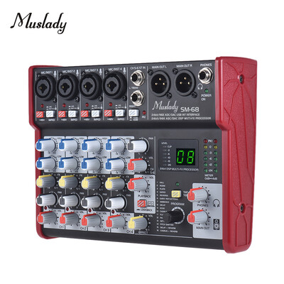 Muslady SM-68 Portable 6-Channel Sound Card Mixing Console Mixer Built-in 16 Effects with USB Audio Interface Supports 5V Power Ba
Muslady SM-68 Portable 6-Channel Sound Card Mixing Console Mixer Built-in 16 Effects with USB Audio Interface Supports 5V Power Ba