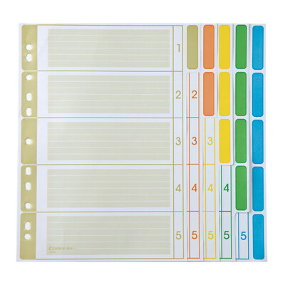 Coix A4 5 page index paper five-color classification paper 11 hole paper 30 set IX205
Coix A4 5 page index paper five-color classification paper 11 hole paper 30 set IX205