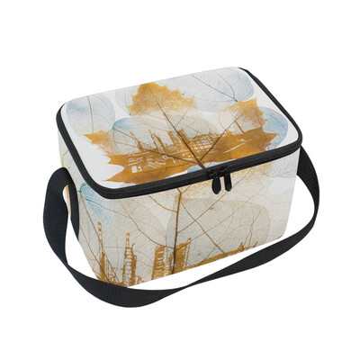 ALAZA Lunch Box Insulated Lunch Bag Large Cooler Maple Leaf Tote Bag