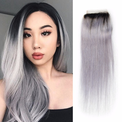 Nami Hair 4x4 Ombre T1BGrey Lace Closure Brazilian Straight Remy Hair Free Part 100 Human Hair Closure
Nami Hair 4x4 Ombre T1BGrey Lace Closure Brazilian Straight Remy Hair Free Part 100 Human Hair Closure