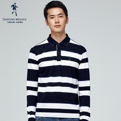 Dancing with wolves DANCING WOLVES Long-sleeved T-shirt male 2019 spring new contrast color cotton striped mens long-sleeved POLO shirt 72093067890 102 dark blue 16584A
Dancing with wolves DANCING WOLVES Long-sleeved T-shirt male 2019 spring new contrast color cotton striped mens long-sleeved POLO shirt 72093067890 102 dark blue 16584A