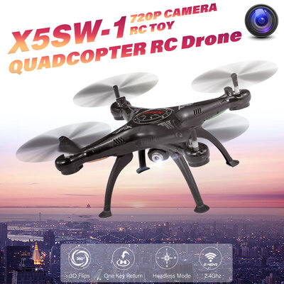 X5SW-1 24GHz 720P Camera One Key Return RC Drone Quadcopter RC Toy RTF for Kids Beginners
X5SW-1 24GHz 720P Camera One Key Return RC Drone Quadcopter RC Toy RTF for Kids Beginners