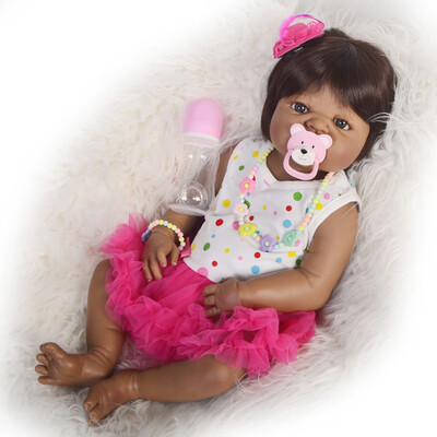 Lifelike 19 Inch Reborn Baby Doll 45 cm Silicone Full Body Realistic Black Skin Baby Toy Doll For Girl Kids Birthday Xmas Gifts
Lifelike 19 Inch Reborn Baby Doll 45 cm Silicone Full Body Realistic Black Skin Baby Toy Doll For Girl Kids Birthday Xmas Gifts