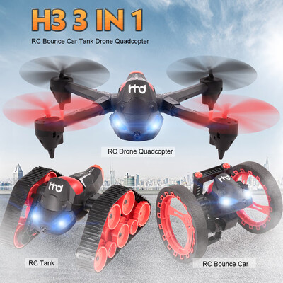 H3 24GHz 3 in 1 480P Wifi FPV Camera RC Bounce Car Tank Drone G-sensor One Key Return Quadcopter RC Toy Kids Gift
H3 24GHz 3 in 1 480P Wifi FPV Camera RC Bounce Car Tank Drone G-sensor One Key Return Quadcopter RC Toy Kids Gift