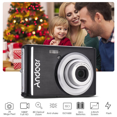 Andoer 20MP 1080P Digital Camera FHD Video Camcorder with 2pcs Rechargeable Batteries 8X Optical Zoom Anti-shake 24inch LCD Scree
Andoer 20MP 1080P Digital Camera FHD Video Camcorder with 2pcs Rechargeable Batteries 8X Optical Zoom Anti-shake 24inch LCD Scree