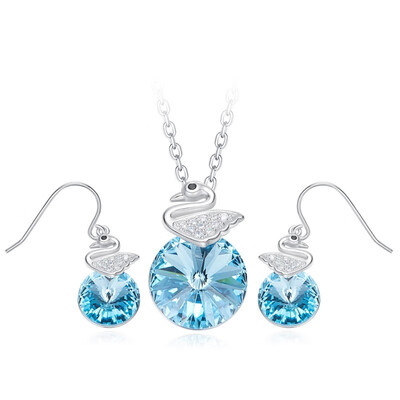 925 Sterling Silver Cute Swan Cats Pendant Necklace Earring White Gold Plated Women Jewelry Made with Swarovski Crystals Sets Gift
925 Sterling Silver Cute Swan Cats Pendant Necklace Earring White Gold Plated Women Jewelry Made with Swarovski Crystals Sets Gift