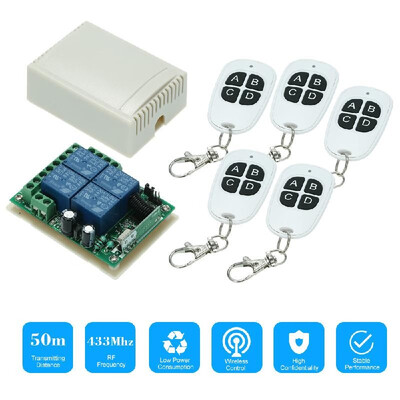 433Mhz DC 12V 4CH Universal Relay Wireless RF Remote Control Switch Receiver Module&5PCS 4 Key RF 433 Mhz Transmitter Fixed Co
433Mhz DC 12V 4CH Universal Relay Wireless RF Remote Control Switch Receiver Module&5PCS 4 Key RF 433 Mhz Transmitter Fixed Co