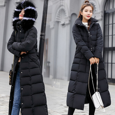 Womens cotton coat womens winter Korean version of the long section over the knee color fur collar large size down cotton suit Slim cotton jacket
Womens cotton coat womens winter Korean version of the long section over the knee color fur collar large size down cotton suit Slim cotton jacket
