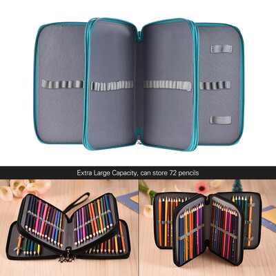 72 Slots Zippered Color Pencil Case Portable Pencil Bag with Handle Strap Large Capacity PU Leather
72 Slots Zippered Color Pencil Case Portable Pencil Bag with Handle Strap Large Capacity PU Leather