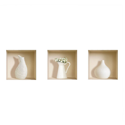 Set of 3 Art Magic 3D White Vase Murals Removable Wall Sticker Decals DIY for Living Room Bedroom Sofa Home Decor
Set of 3 Art Magic 3D White Vase Murals Removable Wall Sticker Decals DIY for Living Room Bedroom Sofa Home Decor