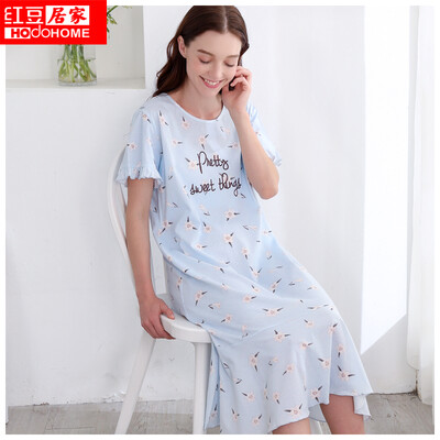 Red bean home 2019 spring&summer new womens pajamas cotton breathable flower print can be worn outside home service short-sleeved nightdress 002 blue 16588A
Red bean home 2019 spring&summer new womens pajamas cotton breathable flower print can be worn outside home service short-sleeved nightdress 002 blue 16588A