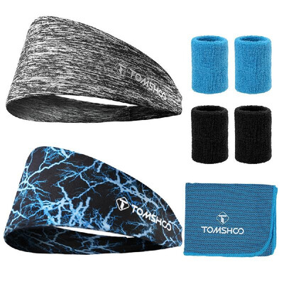 TOMSHOO 8pcs kit 2headbands4sport wristbands1Cooling Towel for running yoga workout gym exercise
TOMSHOO 8pcs kit 2headbands4sport wristbands1Cooling Towel for running yoga workout gym exercise
