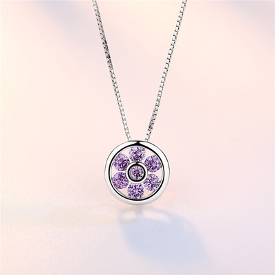 Round Pendant Necklaces For Women Cubic Zirconia Fashion Jewelry Anniversary Gift White Purple Ladies Short Chain G13
Round Pendant Necklaces For Women Cubic Zirconia Fashion Jewelry Anniversary Gift White Purple Ladies Short Chain G13