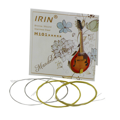 IRIN M101 Full Set Mandolin Strings Bronze Wound Stainless Steel Silver & Gloden Color 010-034
IRIN M101 Full Set Mandolin Strings Bronze Wound Stainless Steel Silver & Gloden Color 010-034