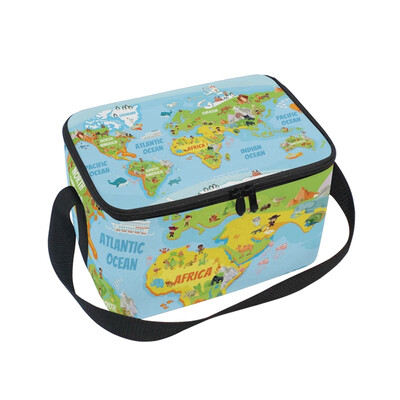 ALAZA Lunch Box Insulated Lunch Bag Large Cooler Tote Bag Global Map With Cartoon Animals for Men Women Girls Boys
ALAZA Lunch Box Insulated Lunch Bag Large Cooler Tote Bag Global Map With Cartoon Animals for Men Women Girls Boys