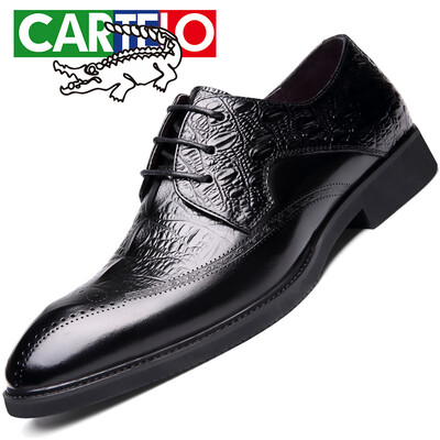 CARTELO British business top layer cowhide shoes trend Brock crocodile pattern carved mens shoes low to help tie dress shoes men 8231 black 39
CARTELO British business top layer cowhide shoes trend Brock crocodile pattern carved mens shoes low to help tie dress shoes men 8231 black 39