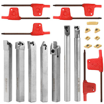 10mm Lathe Boring Bar Carbide Insert Wrench Good Toughness Semi-finishing Turning Tool Holder 21PCS
10mm Lathe Boring Bar Carbide Insert Wrench Good Toughness Semi-finishing Turning Tool Holder 21PCS