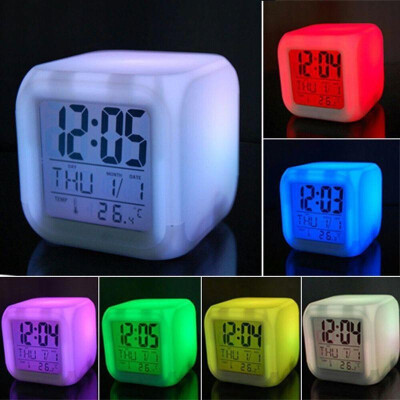 Digital alarm clock 7 colors change glow mini desk digital thermometer display cube
Digital alarm clock 7 colors change glow mini desk digital thermometer display cube