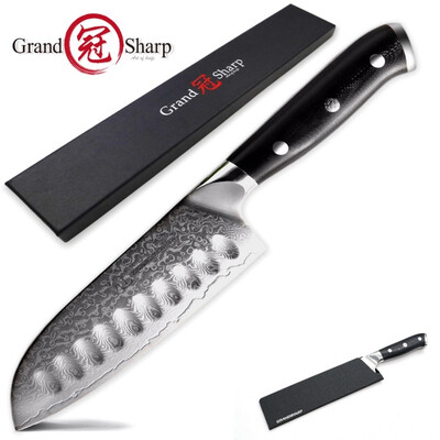 Grandsharp 5 Inch Santoku Knife vg10 Japanese Damascus Steel Kitchen Knife 67 Layers High Carbon Steel Chef Cooking Tools Gift Box
Grandsharp 5 Inch Santoku Knife vg10 Japanese Damascus Steel Kitchen Knife 67 Layers High Carbon Steel Chef Cooking Tools Gift Box