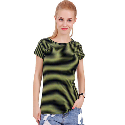 Fashion new style soft cotton tshirt women summer o-neck t shirt female short sleeve tops tees small striped Lady t-shirt
Fashion new style soft cotton tshirt women summer o-neck t shirt female short sleeve tops tees small striped Lady t-shirt