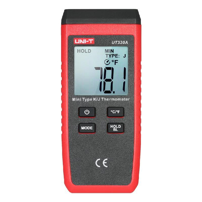UNI-T UT320D Mini LCD Digital Thermometer 2-Channel Type KJ Thermocouple Sensor -501300°C-582372°F Data Hold Function
UNI-T UT320D Mini LCD Digital Thermometer 2-Channel Type KJ Thermocouple Sensor -501300°C-582372°F Data Hold Function