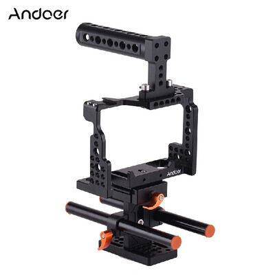 Andoer Camera Cage Top Handle 15mm Rod Baseplate Kit Video Film Movie Making Stabilizer Aluminum Alloy with Cold Shoe Mount fo
Andoer Camera Cage Top Handle 15mm Rod Baseplate Kit Video Film Movie Making Stabilizer Aluminum Alloy with Cold Shoe Mount fo