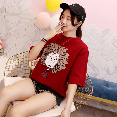 JOY OF JOY Jingdong womens 2019 summer new Korean version of the wild personality half-sleeved t-shirt loose casual short-sleeved T-shirt female JWTD191855 red L
JOY OF JOY Jingdong womens 2019 summer new Korean version of the wild personality half-sleeved t-shirt loose casual short-sleeved T-shirt female JWTD191855 red L