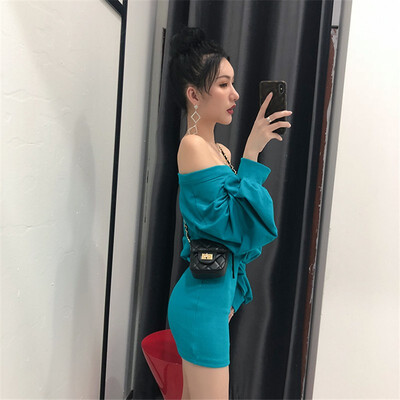 Trend word collar dress 2018 autumn new fashion off-the-shoulder long-sleeved letter waist long skirt female
Trend word collar dress 2018 autumn new fashion off-the-shoulder long-sleeved letter waist long skirt female