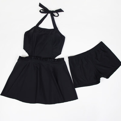 Small fragrance black split skirt swimsuit covered belly slim sexy leaky boxer swimwear hot spring
Small fragrance black split skirt swimsuit covered belly slim sexy leaky boxer swimwear hot spring