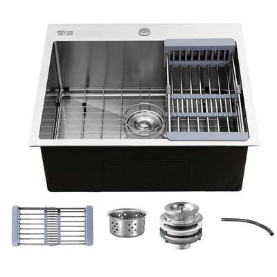 Ktaxon 25" x 22" x 9" Drop In Top Mount Kitchen Sink Stainless Steel Deluxe Single Bowl Handmade Kitchen Sink
Ktaxon 25" x 22" x 9" Drop In Top Mount Kitchen Sink Stainless Steel Deluxe Single Bowl Handmade Kitchen Sink
