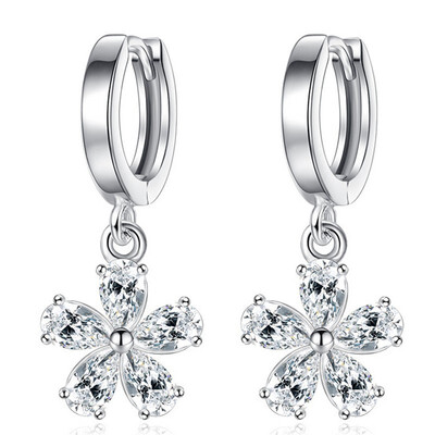 Cubic Zirconia Flower Earrings Small Round CZ Rhinestones Hoop Earrings Womens Hot Fashion Jewelry Gifts E141
Cubic Zirconia Flower Earrings Small Round CZ Rhinestones Hoop Earrings Womens Hot Fashion Jewelry Gifts E141